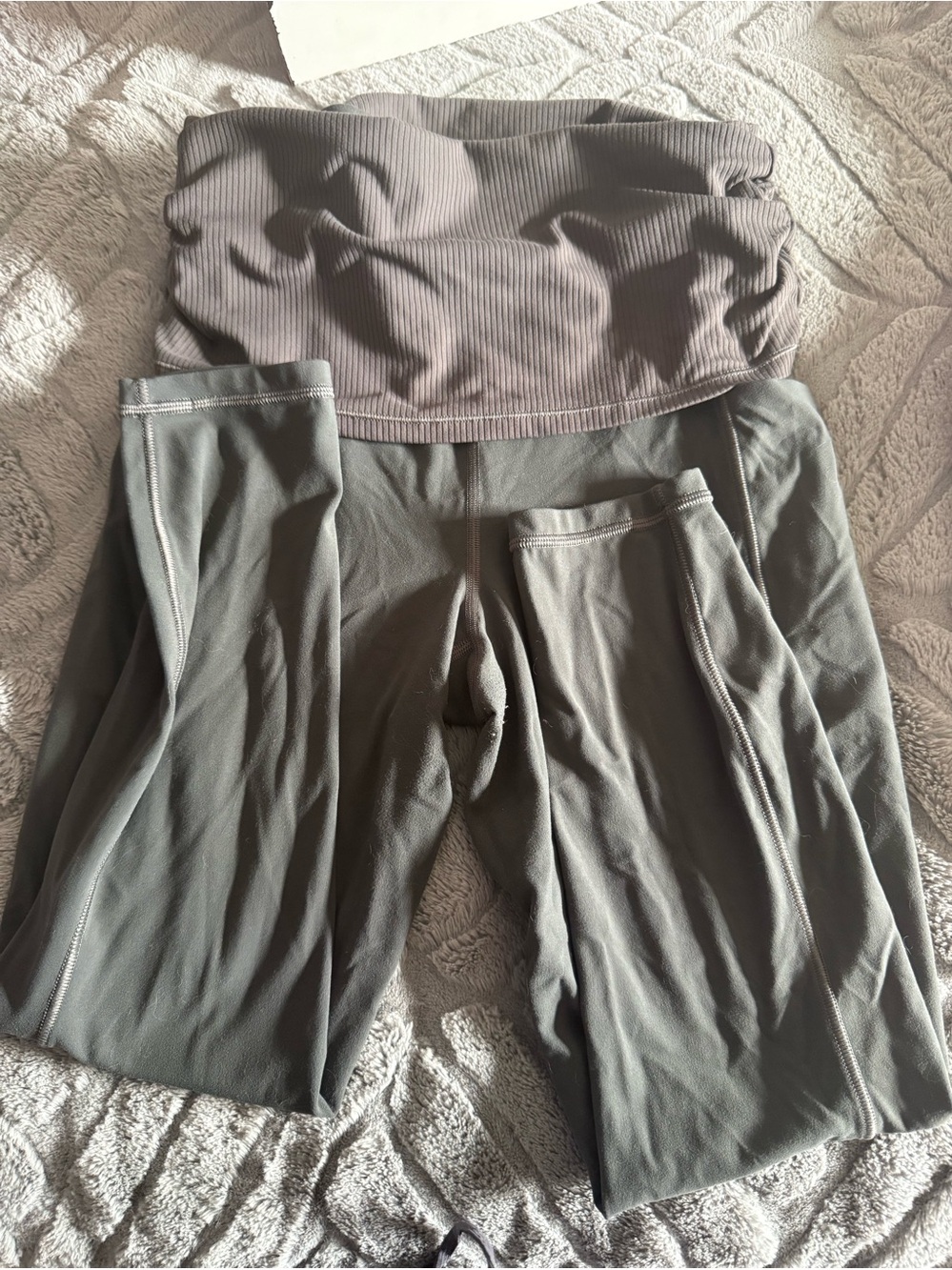 Athleta salutation fold over 7/8 tights.  High-Waist Foldover Yoga Leggings